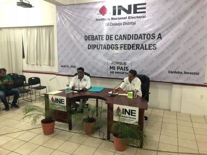 Con dos de cuatro candidatos a la diputación federal inicia debate del Distrito 16 Córdoba