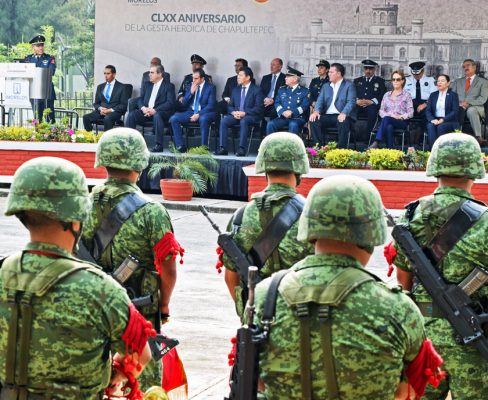 Los jóvenes cadetes del Colegio militar fueron recordados en la ceremonia conmemorativa de la defensa del Castillo de Chapultepec. Foto: Jackeline López