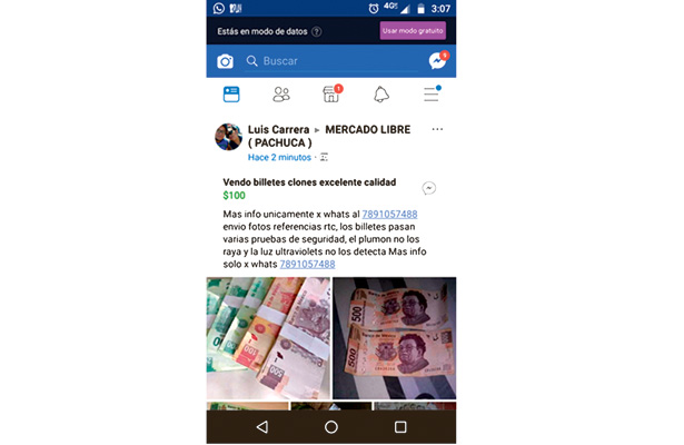 Alertan en redes sociales por venta de billetes falsos