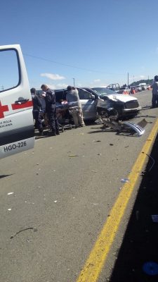 Fuerte choque sobre autopista Tulancingo-Pachuca