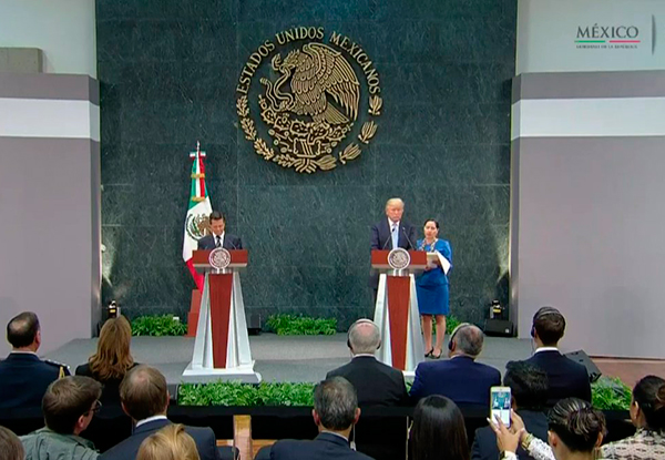 El 31 de agosto pasado, Peña Nieto recibió a Trump en Los Pinos. Foto: PresidenciaMX