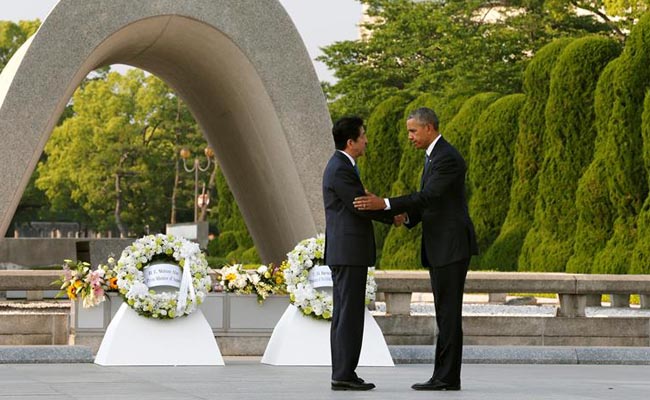 Obama visita el parque de la Paz Hiroshima. Foto: AP