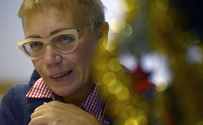 Irina Maslova, fundadora de la asociación "La rosa plateada". Foto: AFP