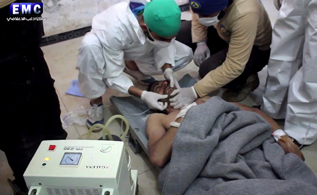 Ataque "químico" deja al menos 58 muertos en Siria. Foto: AP