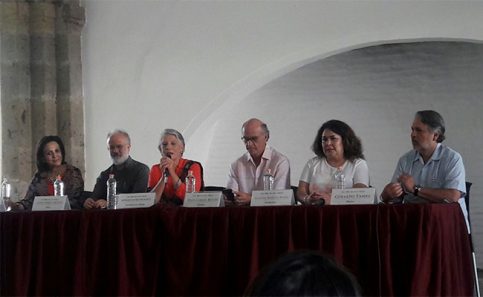 MOMENTOS DE la conferencia, Juan Pablo Rulfo, Myriam Vachez, Juan Carlos Rulfo, Eugenia Montiel Pagés y Gerardo Tamez.