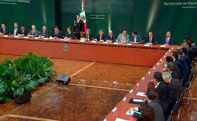 “Buscamos garantizar la libertad de expresión”, señaló el Presidente al encabezar la reunión. Foto: Video