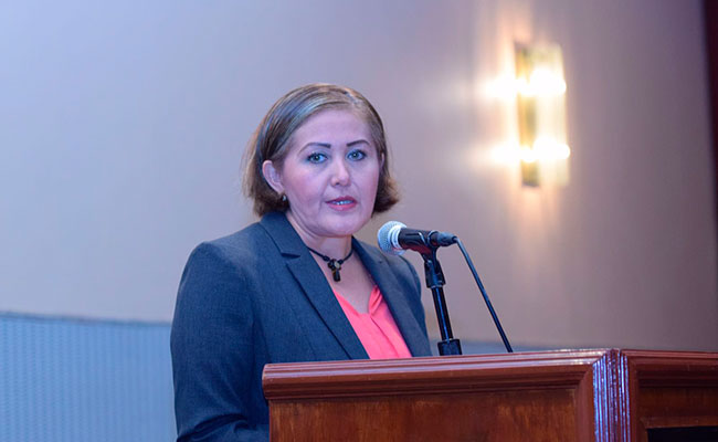 La diputada ofreció conferencia de prensa para detallar su versión de los videos difundidos donde recibe dinero para AMLO. Foto: Daniel Galeana