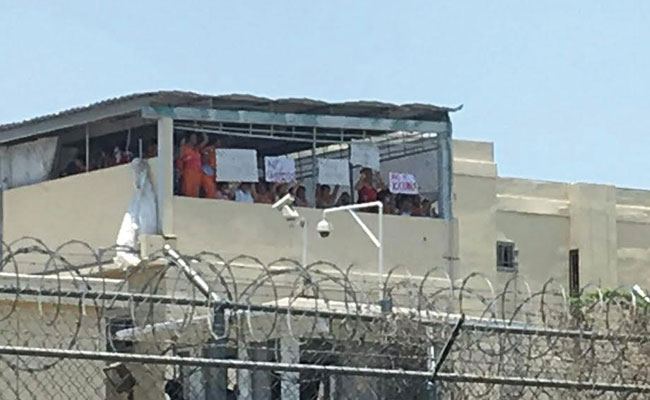 Un grupo de reos del penal del Topo Chico se manifestaron / Foto: Cortesía