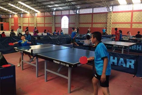 Con el interestatal, promocionan el tenis de mesa y analizan el nivel de juego de los niños que practican en el centro de desarrollo. / EL SOL DE TLAXCALA
