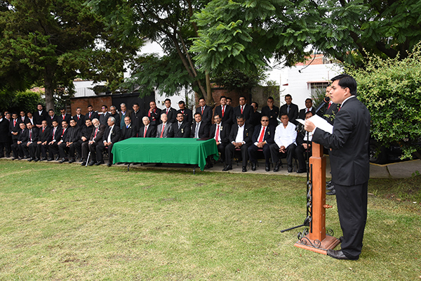 Integrantes de distintas logias se reunieron en Tlaxcala para celebrar el tercer aniversario de la creación de la Muy Respetable Gran Logia del Estado de Tlaxcala. / Jesús LIMA