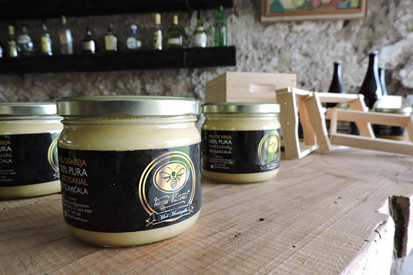 Junto con empresarios, apicultores de la comunidad de Guadalupe Victoria crearon una marca de miel que ya han llevado a la Ciudad de México, donde es muy valorada. / Jesús ZEMPOALTECA