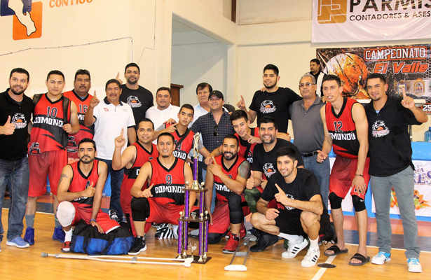 El equipo local se coronó ayer domingo campeón del Estatal de Básquetbol en la categoría Libre Primera Fuerza, denominado "El Valle 2017" al derrotar en la gran final al selectivo del municipio de La Paz, por pizarra de 90-70. / El Sudcaliforniano